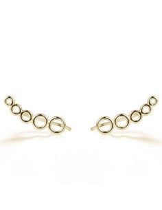 Pendientes Trepadores - Circulos 18*5mm - Bañado Oro y Plata Rodida 2