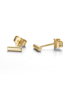 Pendientes Barra - 6 mm - Bañado Oro and Plata Rodiada 2