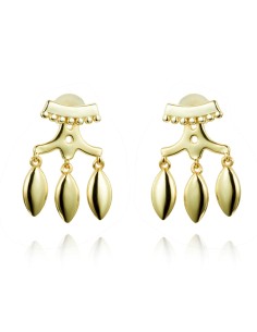 Pendientes Earjacket Charms - 17 mm - Bañado Oro y Plata Rodiada 2