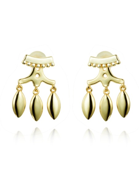 Pendientes Earjacket Charms - 17 mm - Bañado Oro y Plata Rodiada