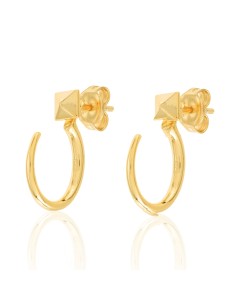 Earjacket Pirámide - Semi Aro 18mm - Bañado Oro y Plata Rodiada 2