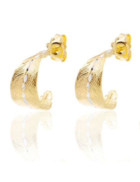 Pendientes Pluma Semi Aro - 14 mm