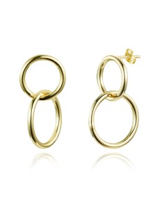 Pendientes 2 Circulos - 29 mm - Bañado Oro y Plata Rodiada 2