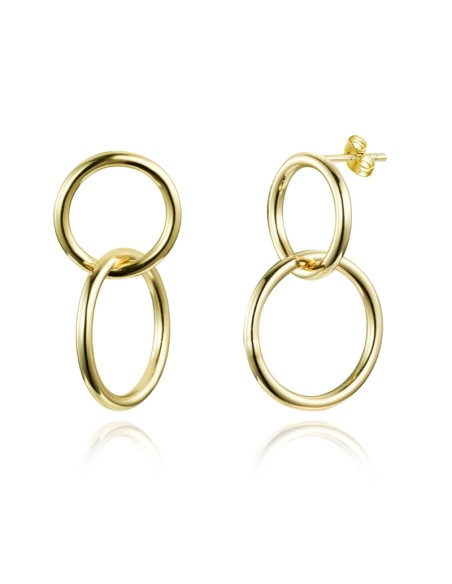 Pendientes 2 Circulos - 29 mm - Bañado Oro y Plata Rodiada Pendientes 2 Circulos - 29 mm - Bañado Oro y Plata Rodiada