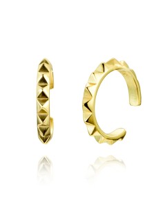 Pendientes Earcuff - Triangulos 10 mm - Bañado Oro y Plata Rodiada 2