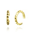 Pendientes Earcuff - Triangulos 10 mm - Bañado Oro y Plata Rodiada