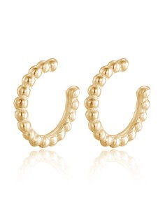 Pendientes Earcuff - Bolas 9.5 mm - Bañado Oro y Plata Rodiada 2