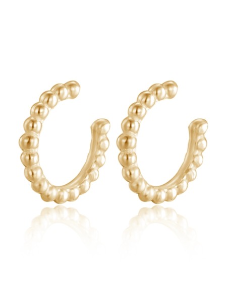 Pendientes Earcuff - Bolas 9.5 mm - Bañado Oro y Plata Rodiada Pendientes Earcuff - Bolas 9.5 mm - Bañado Oro y Plata Rodiada