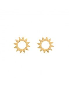 Pendientes Sol - 6 mm - Bañado Oro y Plata Rodiada 2