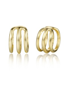 Pendientes Earcuff - 6 mm - Bañado Oro y Plata Rodiada 2