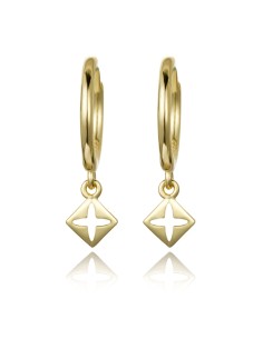 Pendientes Aro Charm Cruz - 18 mm 2