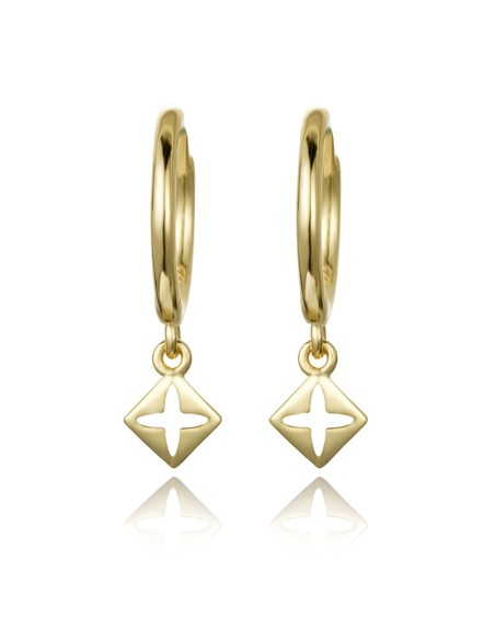 Pendientes Aro Charm Cruz - 18 mm Pendientes Aro Charm Cruz - 18 mm