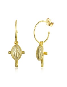 Pendientes Cruz Virgen - 33 mm 2