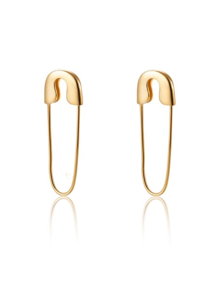 Pendiente Imperdible - 10*30mm - Bañado Oro y Plata Rodiada