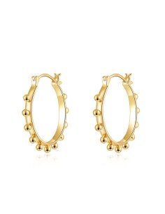 Pendiente Aro Bolitas - 24mm 2