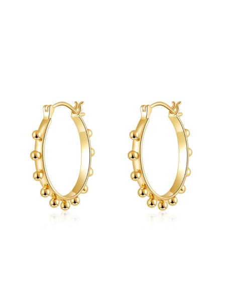 Pendiente Aro Bolitas - 24mm