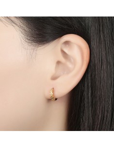 Pendiente Aro Flor - 12mm 2