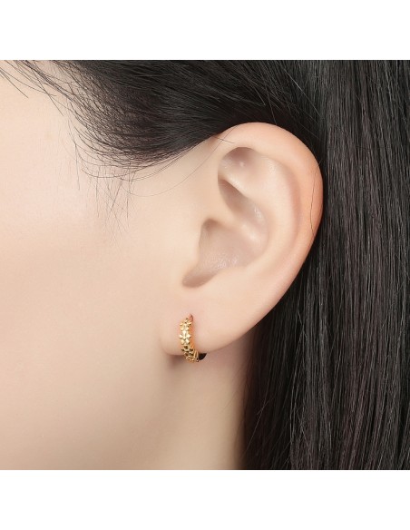 Pendiente Aro Flor - 12mm