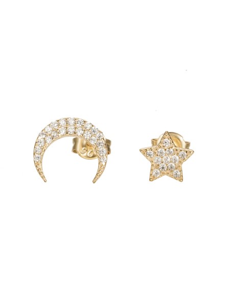 Pendientes Circonita - Luna y Estrella