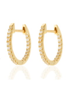 Pendientes Aro - Circonita Negra 2