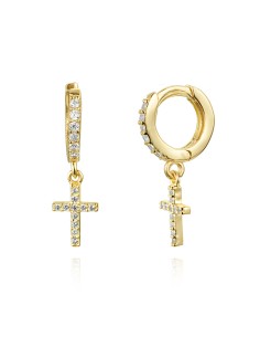 Pendiente Aro 7mm Cruz CZ 2