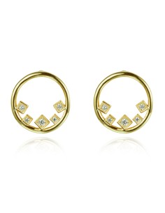 Pendientes Circulo - Circonita Blanco 2