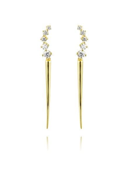 Pendientes Palo - Circonita Blanca