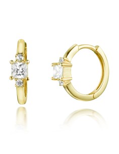 Pendientes Aro - Circonita Blanco 2