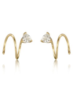 Pendientes Espiral - Circonita Blanca 2