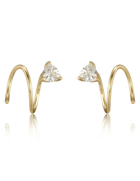 Pendientes Espiral - Circonita Blanca