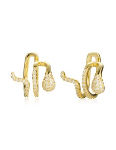 Pendientes Earcuff - Serpiente - Circonita Blanca 2