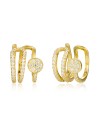 Pendientes Earcuff - Triple - Circonita Blanca