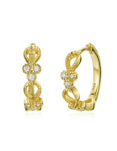 Pendiente Aro CZ 13mm 2