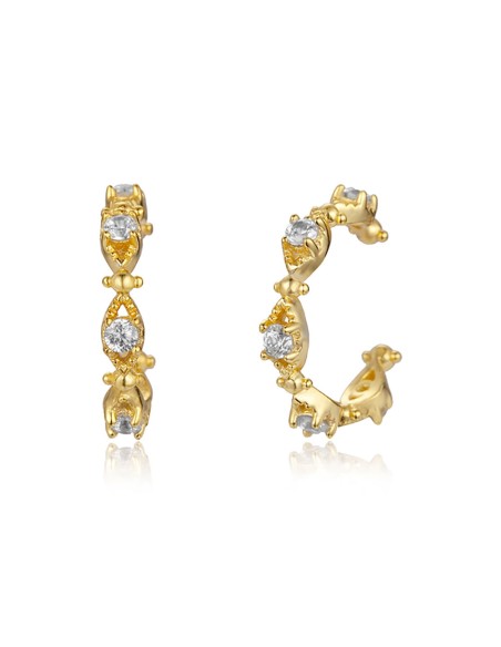 Pendiente Circonita - Earcuff - Circonita Blanca - Plata Rodiada