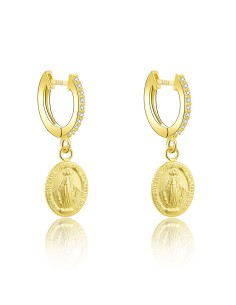 Pendientes Circonita - Placa Virgen 2