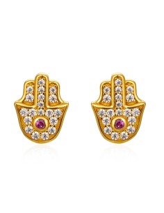 Pendientes Circonita - Mano de Fatima 2