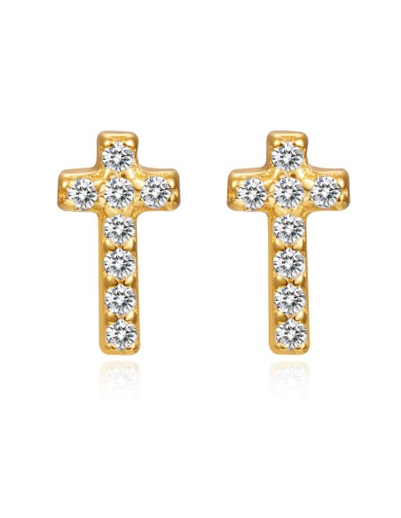 Pendientes Circonita - Cruz