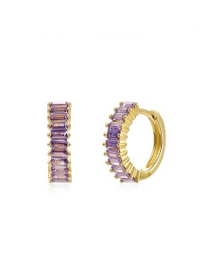 Pendientes Aro - Circonita Rectangular 3mm 2