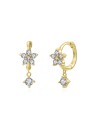 Pendientes Aro Flor CZ  11mm