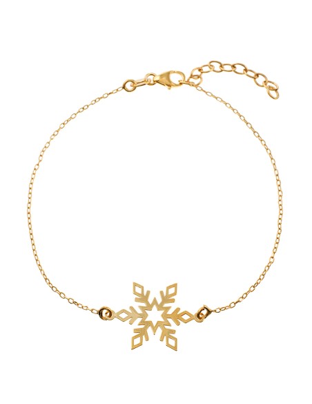 Pulsera Plata - Copo de Nieve 14mm - Plata Rodiada