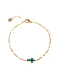 Pulsera Plata - Enamel Cruz 10*6mm 2