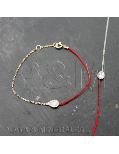 Pulsera Circonita con Hilo - Lagrima - 8*9mm 2