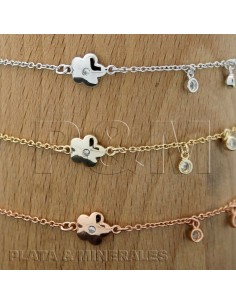 Pulsera Circonita - Flor y Charm CZ 2