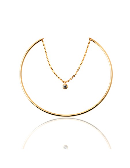 Pulsera Circonita - Rigida con Cadena