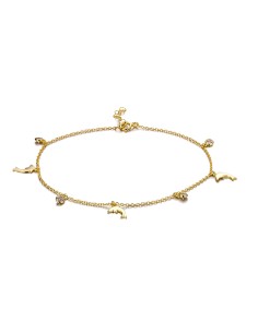 Tobillera Circonita - Delfines 10mm 2