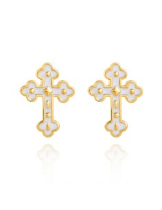 Pendientes Enamel Turquesa Cruz - 11 * 8 mm 2