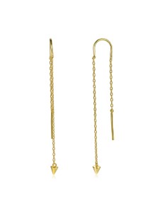 Pendientes Cadena Cono - Chain 62mm - Bañado Oro y Plata Rodiada 2