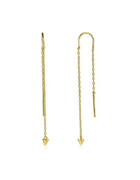 Pendientes Cadena Cono - Chain 62mm - Bañado Oro y Plata Rodiada