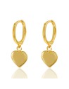 Pendientes Corazon 8mm - Aro 11mm - Bañado Oro y Plata Rodiada