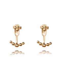 Pendientes Ear jacket - Bolitas 14*10mm - Bañado Oro y Plata Rodiada 2